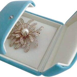 Premium Grade Velvet Aqua Jewelry Packaging Case for Brooch Badge Pin Unique Des